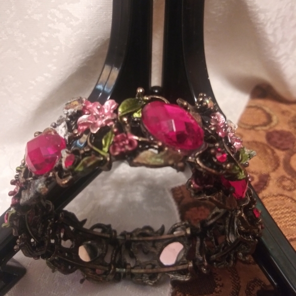 Vintage Jeweled Cuff Bracelet - Picture 2 of 5